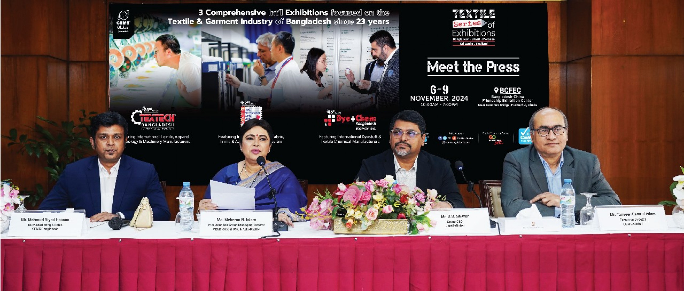 CEMS-Global's Bangladesh edition of the Textile Series of Exhibitions from November 6 - 9, 2024